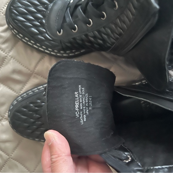 Vince Camuto Black Quilted Lace-Up Booties - Picture 5 of 8